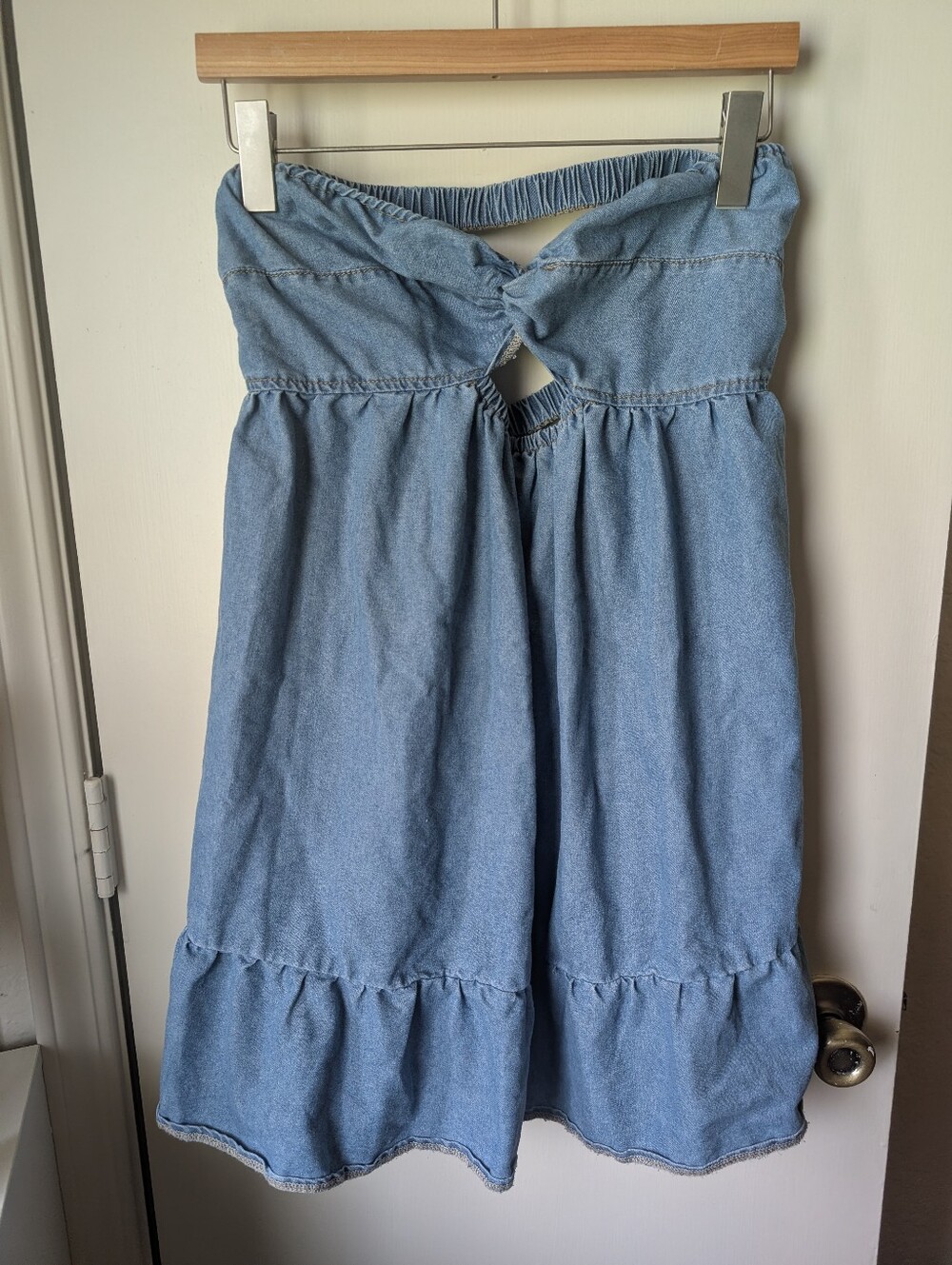 Maternity Light Blue Denim Label Dress